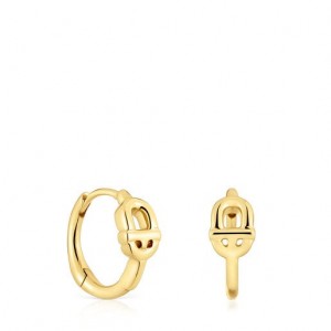 Tous Tous Manifesto Hoop Women's Earrings 18k Gold | JHF921385 | Usa