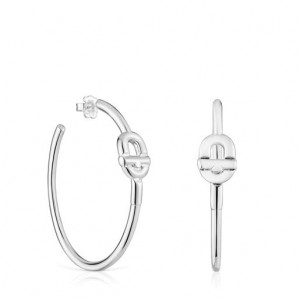 Tous Tous Manifesto Hoop Women's Earrings Silver | KLE754619 | Usa