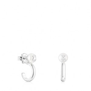 Tous Tous Pearls Hoop Women's Earrings Silver | IRB806413 | Usa