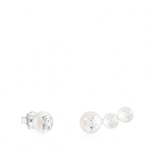 Tous Tous Pearls Pearl Women's Earrings Silver | YVZ378426 | Usa