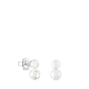 Tous Tous Pearls Pearl Women's Earrings Silver | KBH419783 | Usa