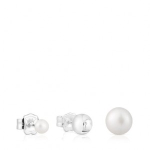 Tous Tsuri Pearl Women's Earrings Silver | HXS250174 | Usa