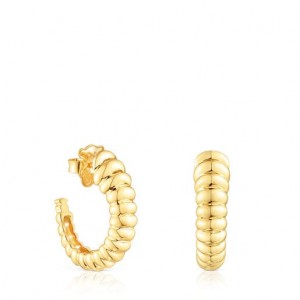 Tous Virtual Garden Hoop Women's Earrings 18k Gold | ERG567409 | Usa