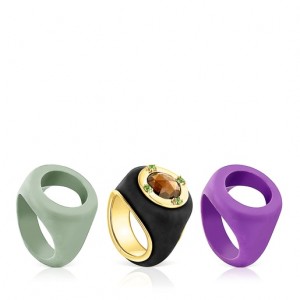 Tous Virtual Garden Signet Women's Rings 18k Gold | PEA472381 | Usa