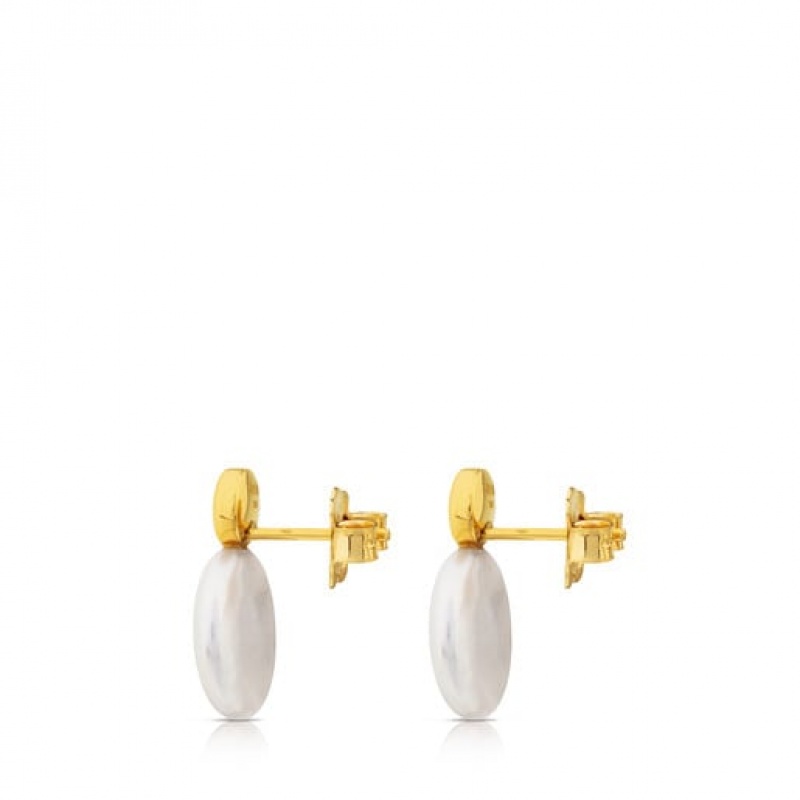 Tous Alecia Pearl Women's Earrings 18k Gold | DJM216948 | Usa