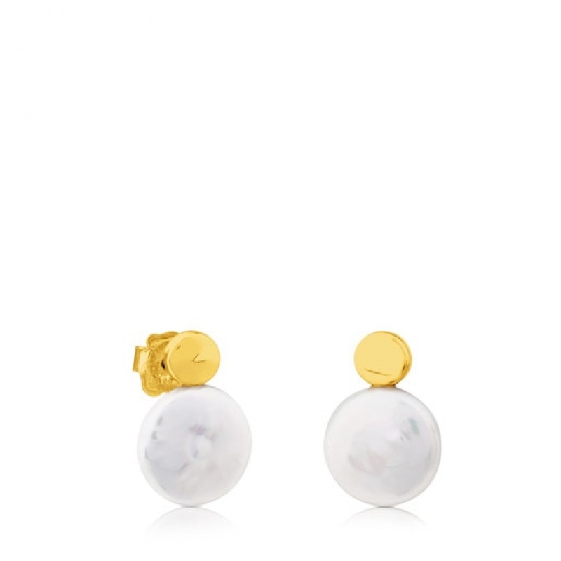 Tous Alecia Pearl Women\'s Earrings 18k Gold | DJM216948 | Usa