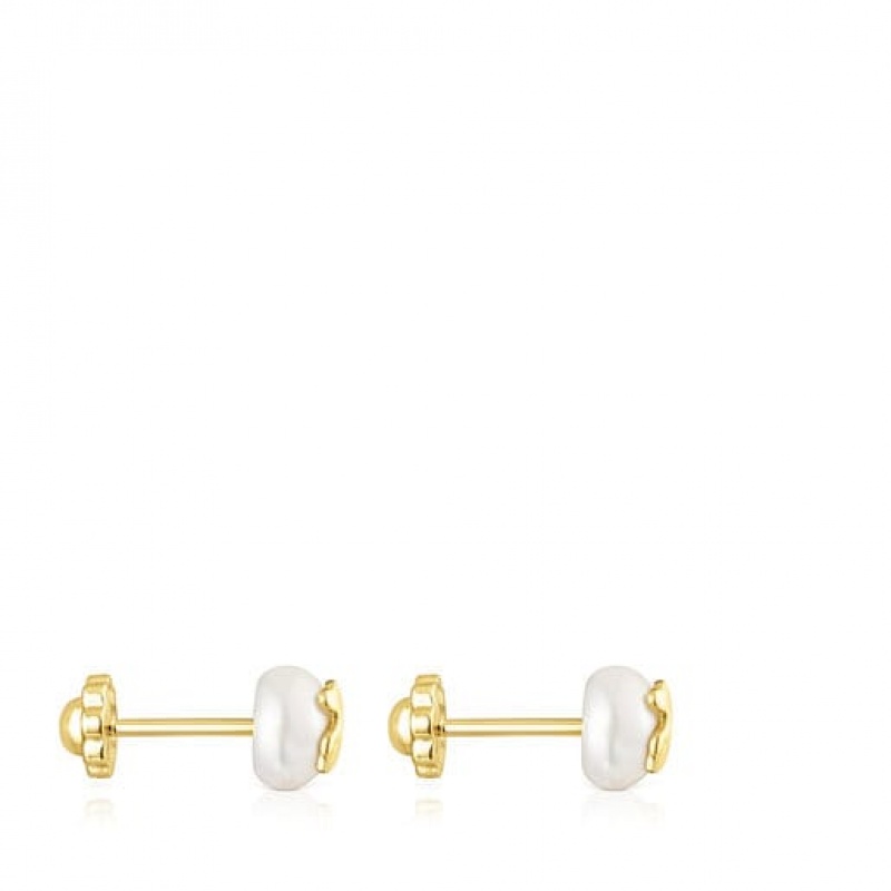 Tous Baby Tous Pearl Women's Earrings 18k Gold | ZEP976412 | Usa