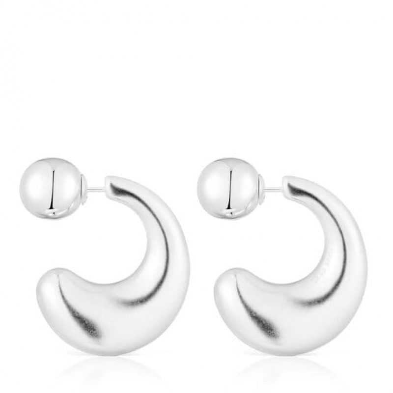 Tous Balloon Hoop Women's Earrings Silver | OZA971364 | Usa