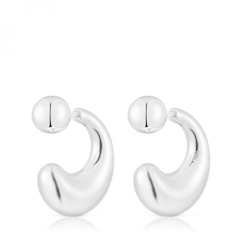 Tous Balloon Hoop Women's Earrings Silver | OZA971364 | Usa