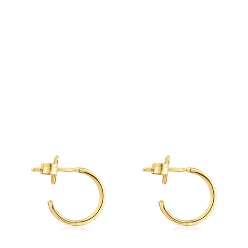 Tous Bear Row Hoop Women's Earrings 18k Gold | XSF523016 | Usa