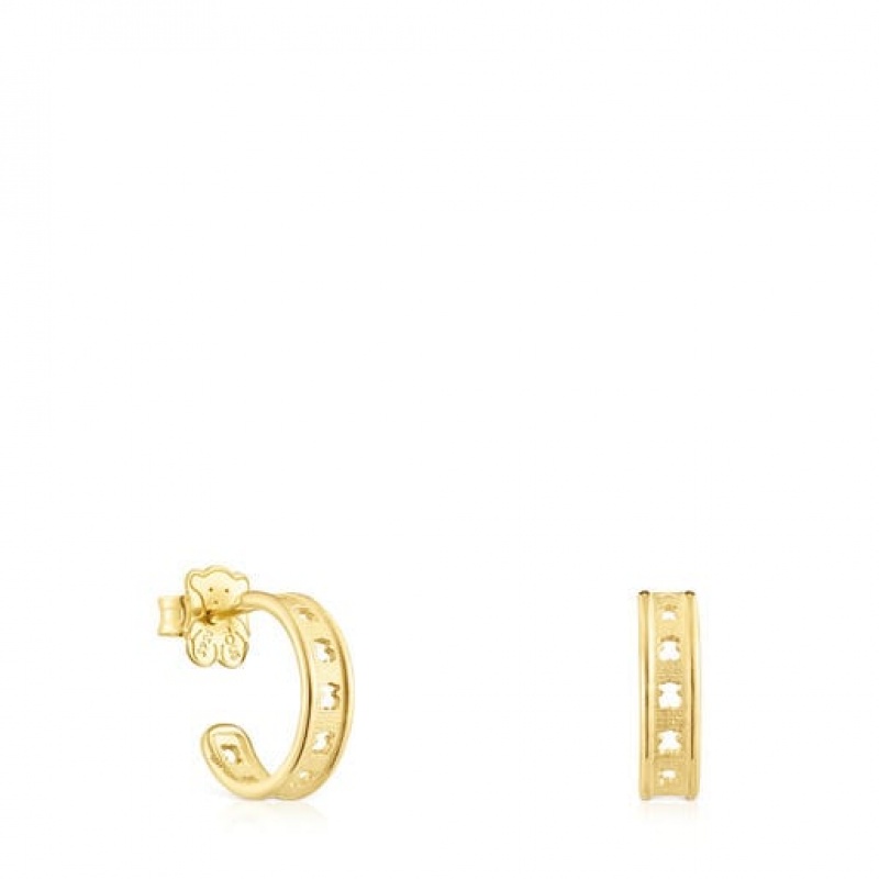 Tous Bear Row Hoop Women\'s Earrings 18k Gold | XSF523016 | Usa