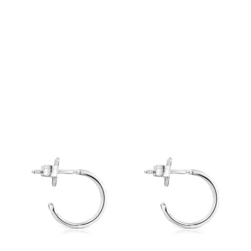 Tous Bear Row Hoop Women's Earrings Silver | URQ045631 | Usa