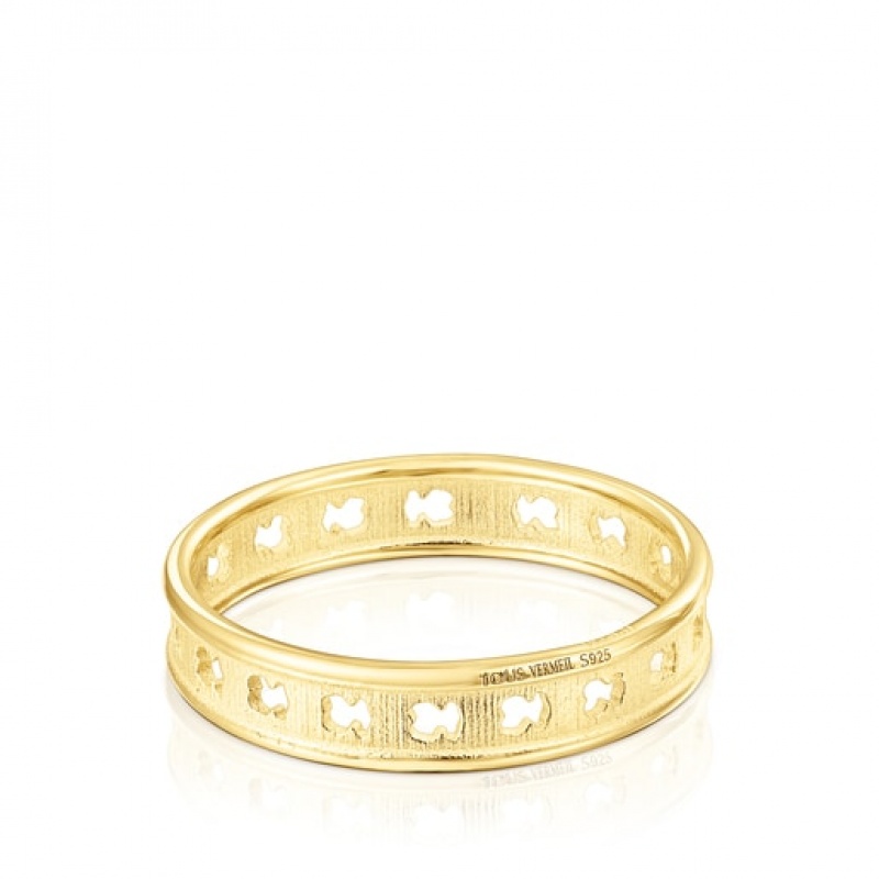 Tous Bear Row Medium Women's Rings 18k Gold | TAQ065234 | Usa