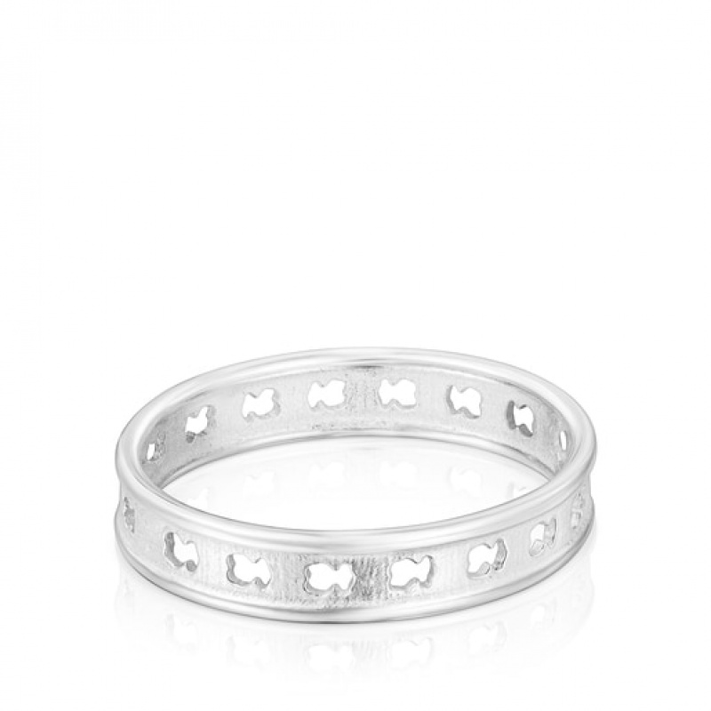 Tous Bear Row Medium Women's Rings Silver | ZQA514608 | Usa