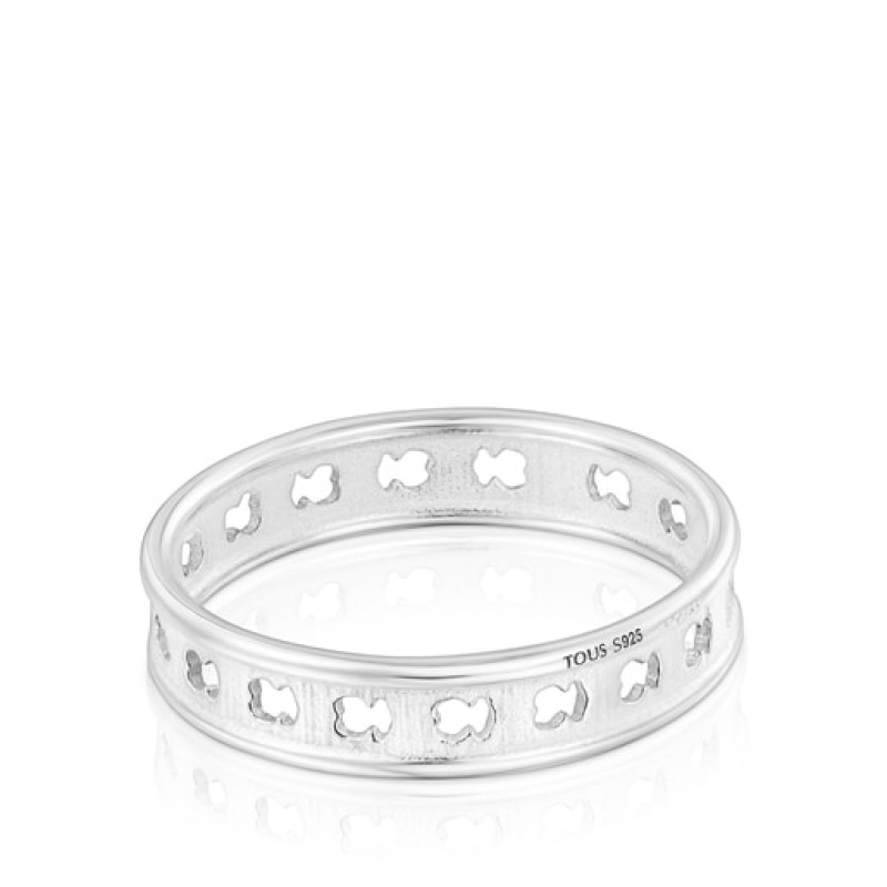 Tous Bear Row Medium Women's Rings Silver | ZQA514608 | Usa