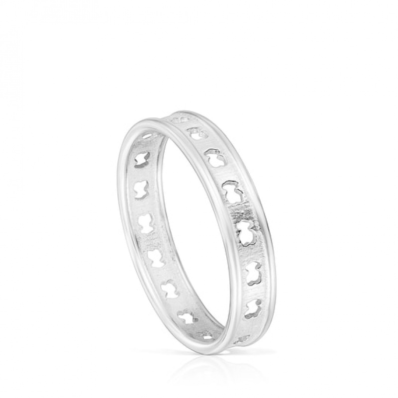 Tous Bear Row Medium Women\'s Rings Silver | ZQA514608 | Usa