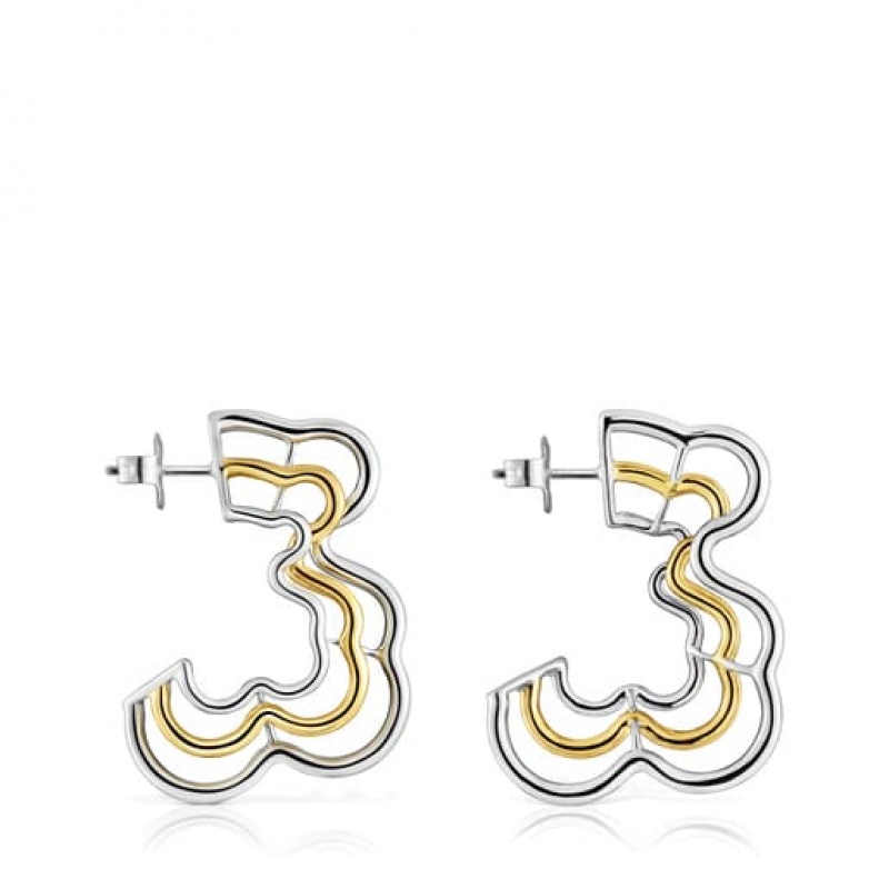 Tous Bickie Hoop Women's Earrings 18k Gold | GYL803164 | Usa