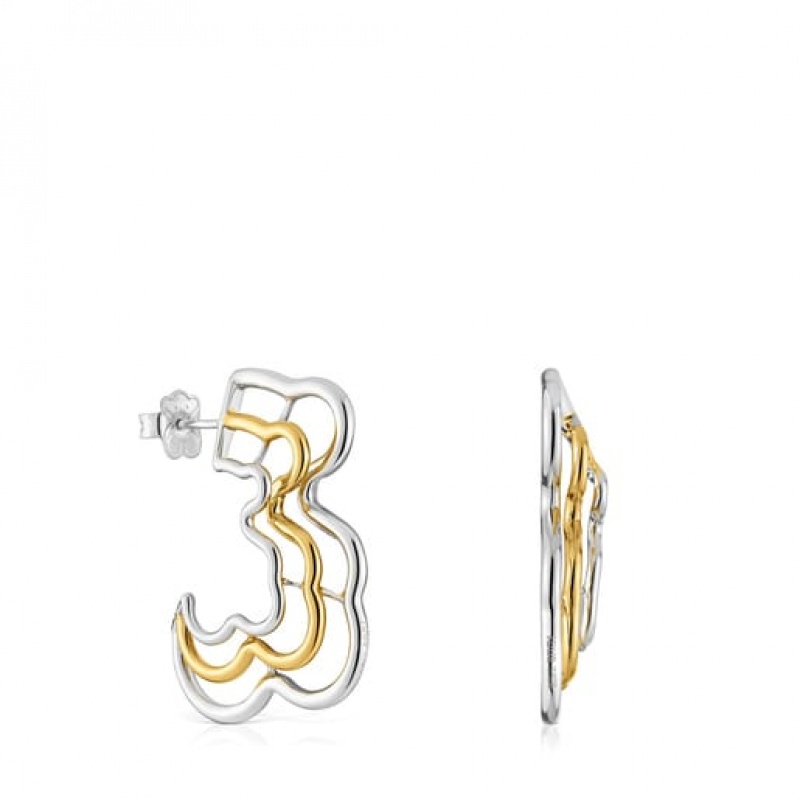 Tous Bickie Hoop Women\'s Earrings 18k Gold | GYL803164 | Usa