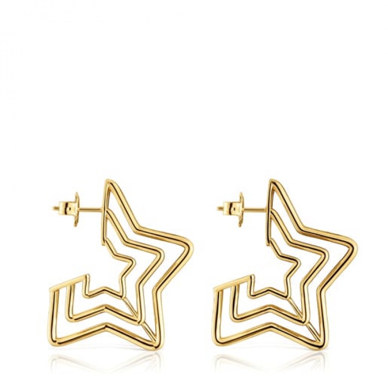 Tous Bickie Hoop Women's Earrings 18k Gold | EOB793145 | Usa