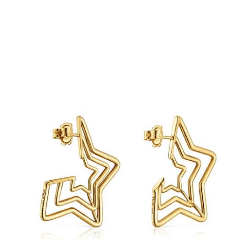 Tous Bickie Hoop Women's Earrings 18k Gold | EOB793145 | Usa