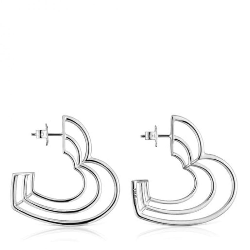 Tous Bickie Hoop Women's Earrings Silver | XRN854621 | Usa