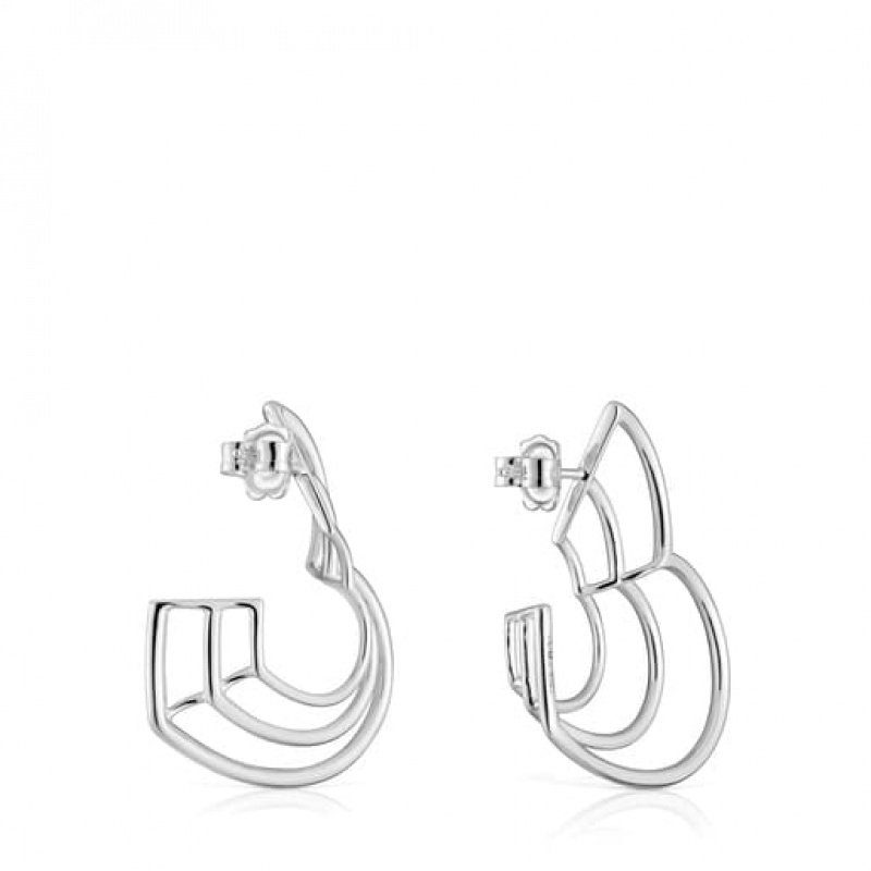 Tous Bickie Hoop Women's Earrings Silver | XRN854621 | Usa