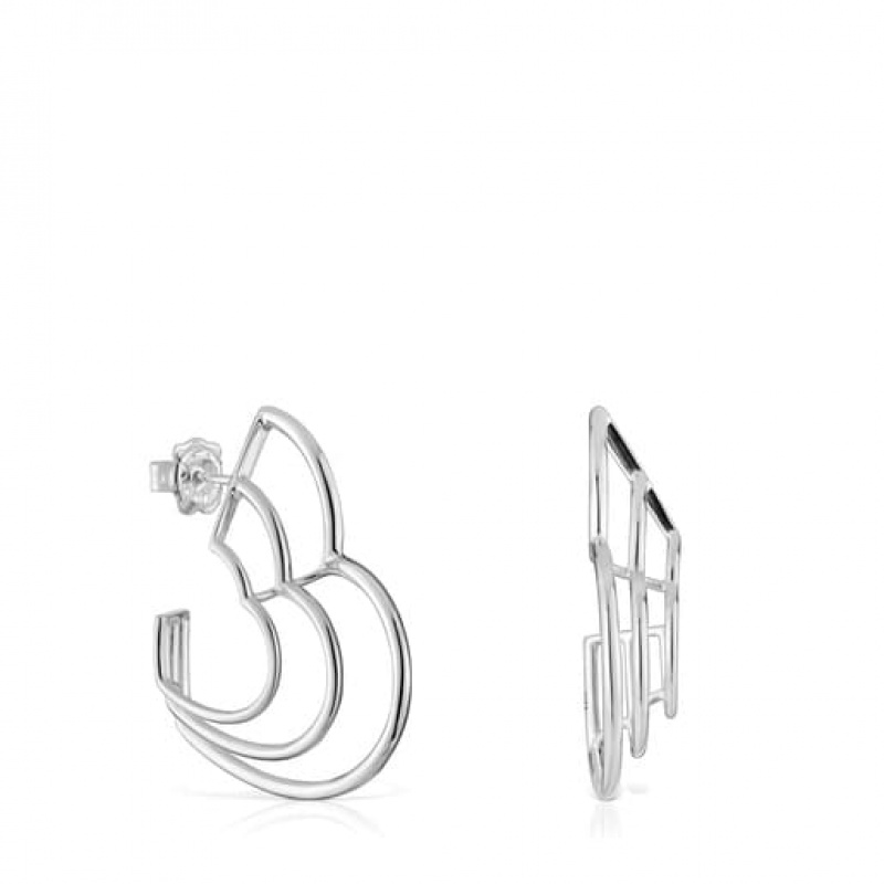 Tous Bickie Hoop Women\'s Earrings Silver | XRN854621 | Usa