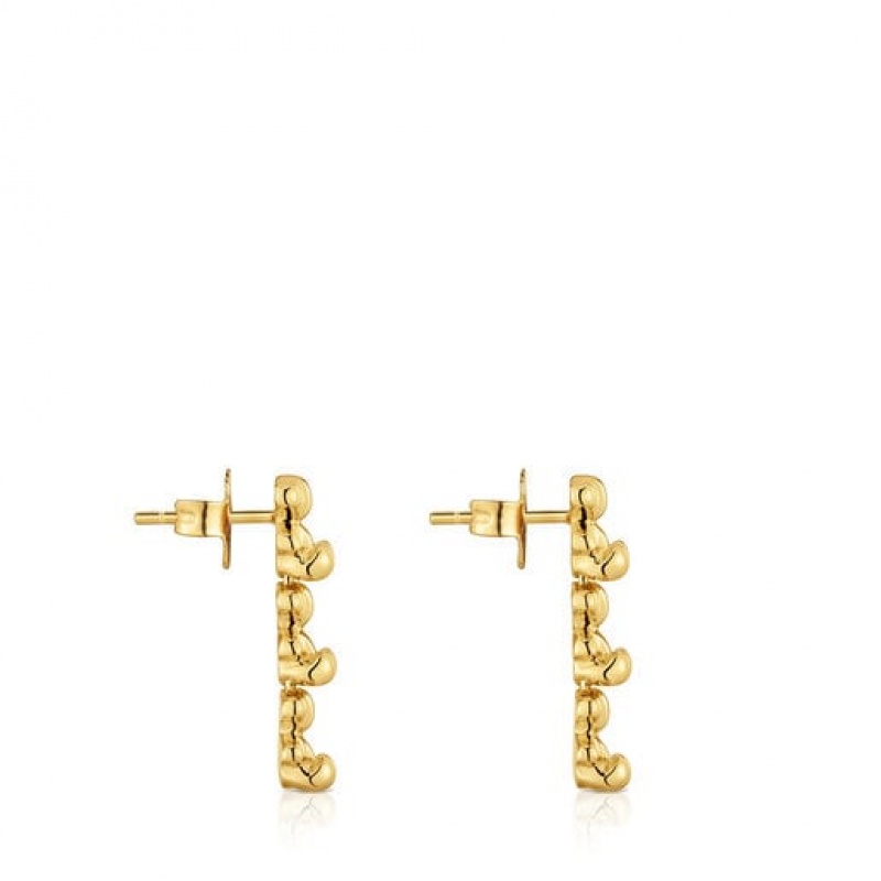 Tous Bold Bear Long Women's Earrings 18k Gold | MQG765841 | Usa