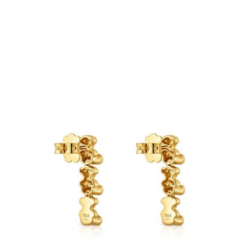 Tous Bold Bear Long Women's Earrings 18k Gold | MQG765841 | Usa