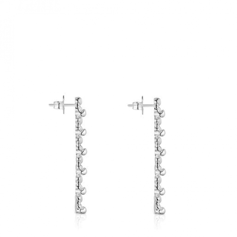 Tous Bold Bear Long Women's Earrings Silver | UXC052697 | Usa