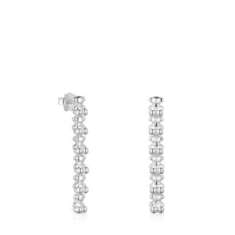 Tous Bold Bear Long Women\'s Earrings Silver | UXC052697 | Usa