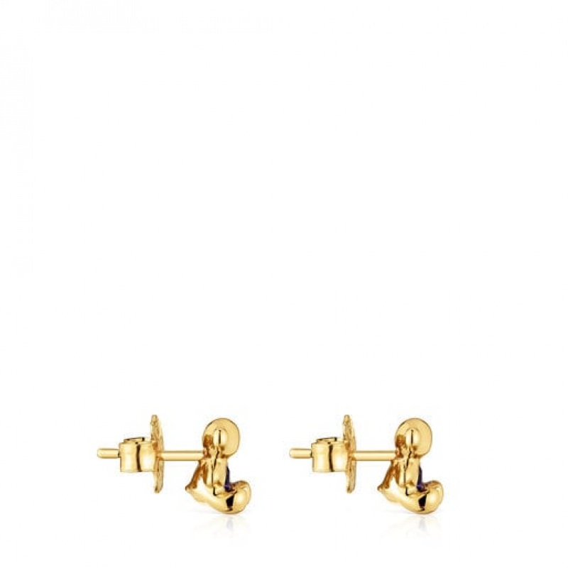 Tous Bold Bear Small Women's Earrings 18k Gold | DKH983062 | Usa