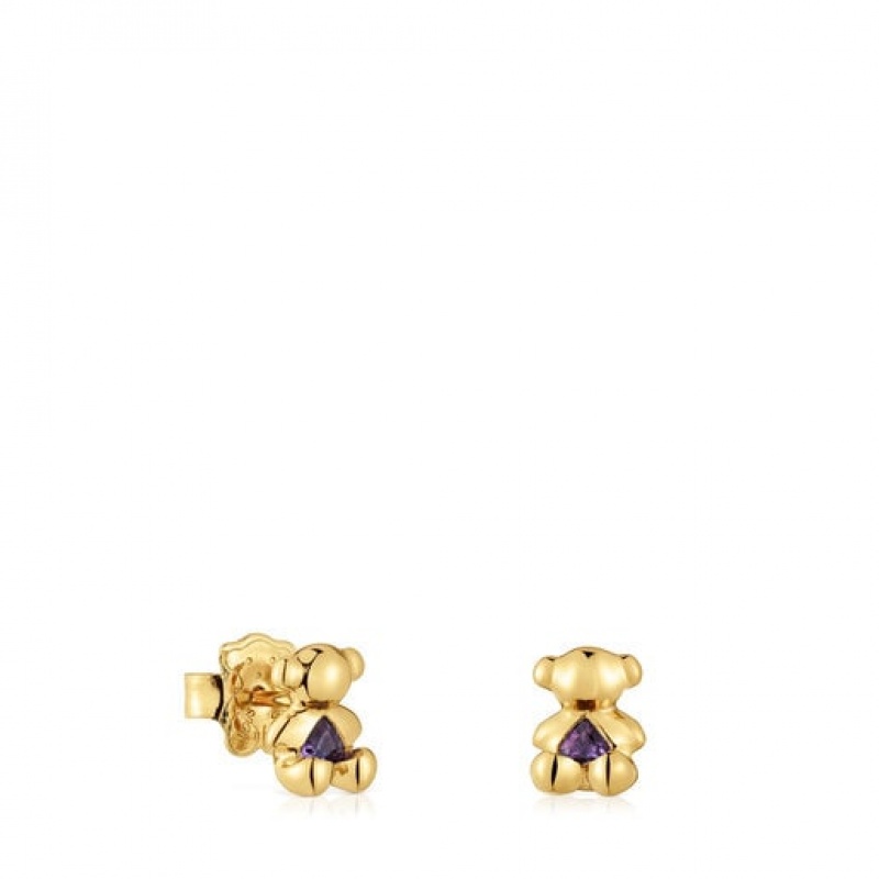 Tous Bold Bear Small Women\'s Earrings 18k Gold | DKH983062 | Usa