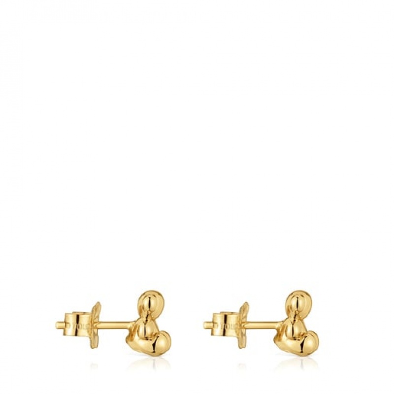 Tous Bold Bear Small Women's Earrings 18k Gold | KFH259047 | Usa