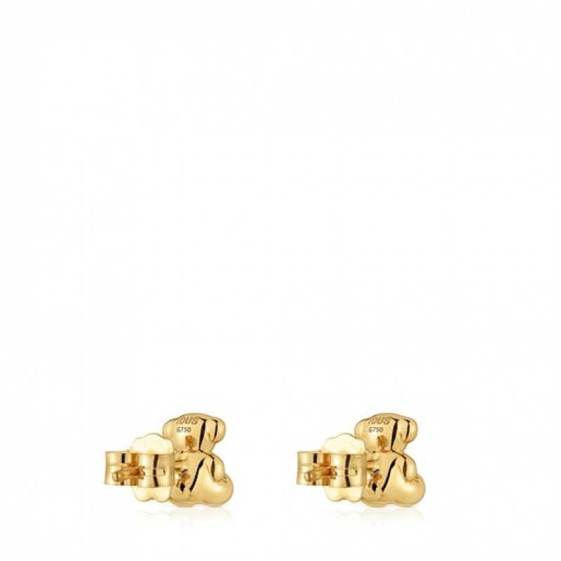 Tous Bold Bear Small Women's Earrings 18k Gold | KFH259047 | Usa