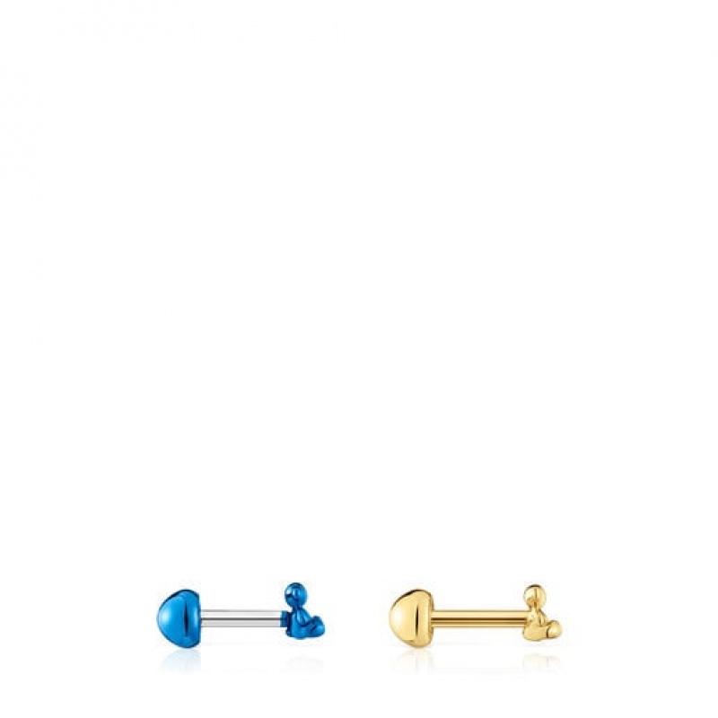 Tous Bold Bear Small Women's Earrings Blue | ZKA641925 | Usa