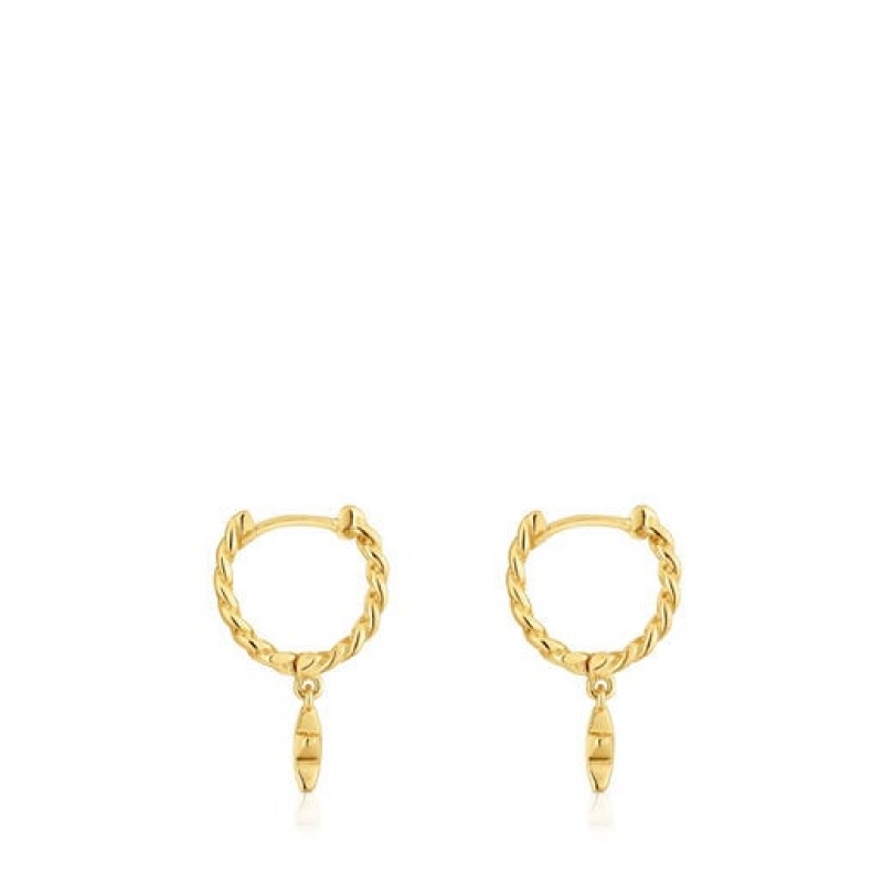 Tous Bold Motif Hoop Women's Earrings 18k Gold | OQN694075 | Usa