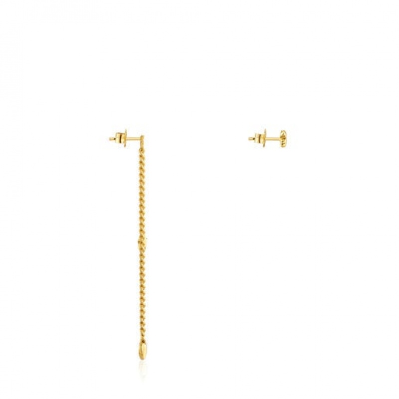 Tous Bold Motif Long Women's Earrings 18k Gold | LHQ640931 | Usa