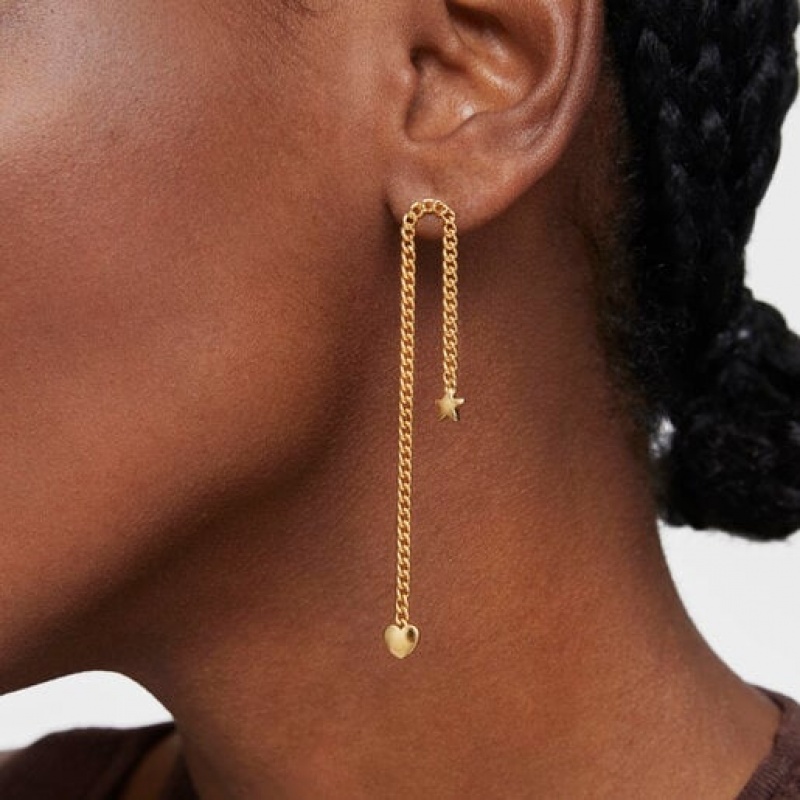 Tous Bold Motif Long Women's Earrings 18k Gold | LHQ640931 | Usa