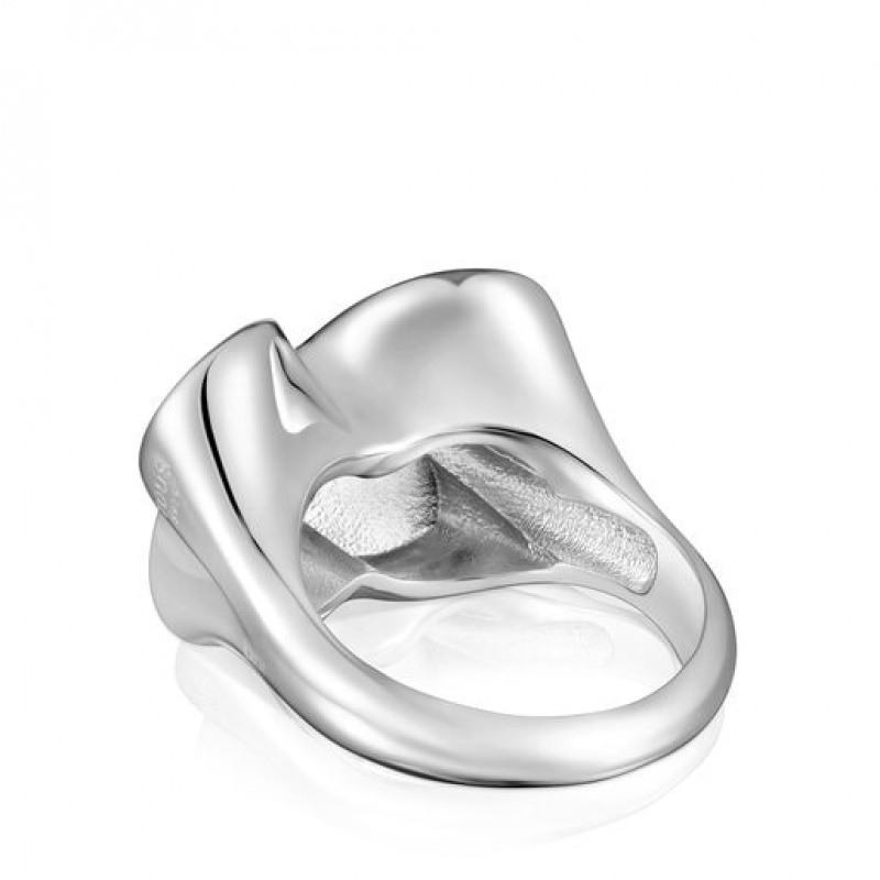 Tous Bold Motif Signet Women's Rings Silver | HPK746295 | Usa