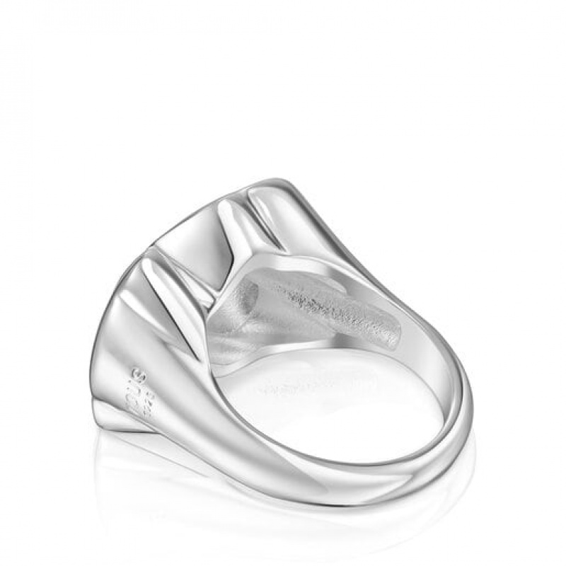 Tous Bold Motif Signet Women's Rings Silver | VCZ260359 | Usa