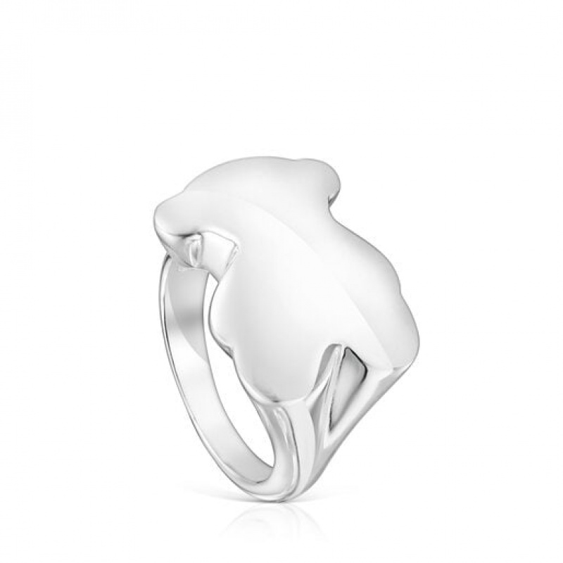 Tous Bold Motif Signet Women's Rings Silver | VCZ260359 | Usa