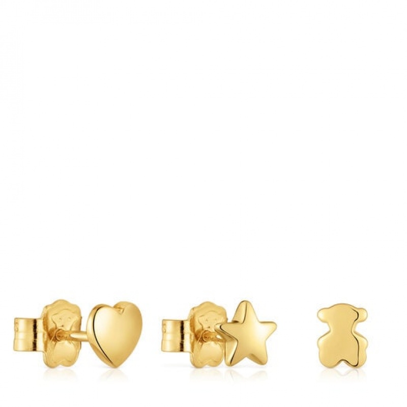 Tous Bold Motif Small Women\'s Earrings 18k Gold | GLM842639 | Usa