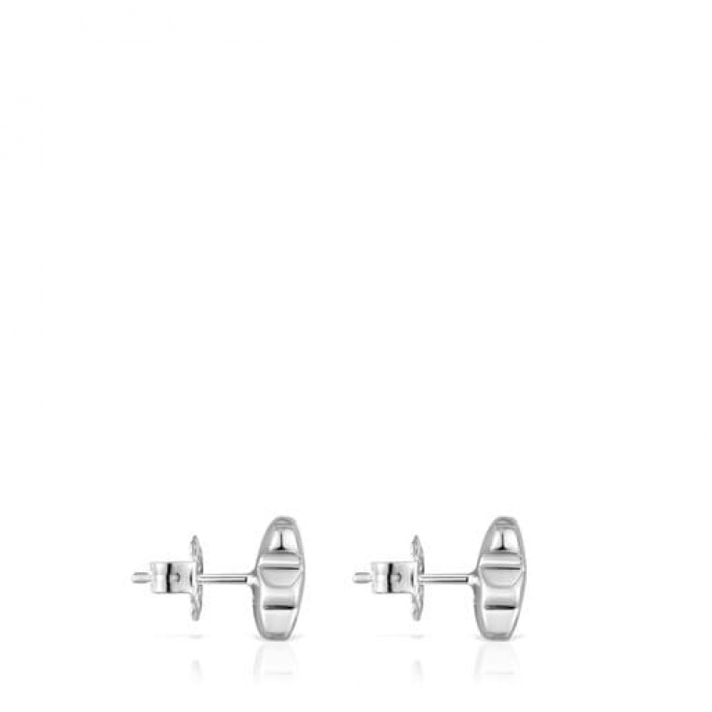 Tous Bold Motif Small Women's Earrings Silver | FAZ759248 | Usa