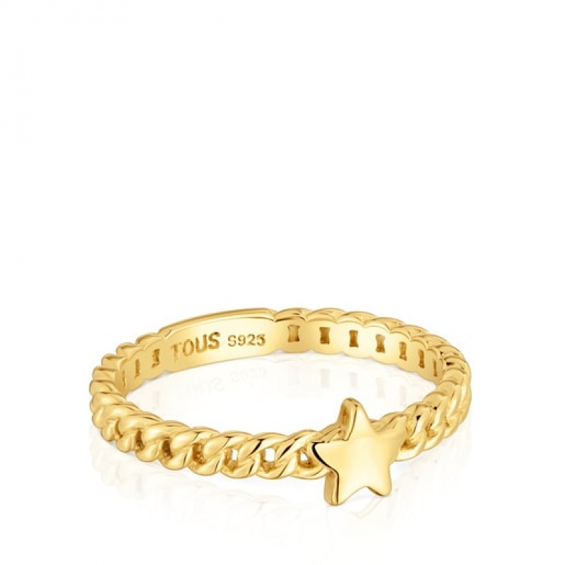 Tous Bold Motif Small Women's Rings 18k Gold | DIL015294 | Usa