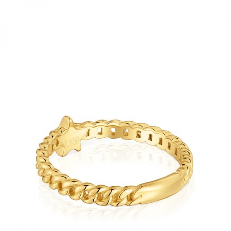 Tous Bold Motif Small Women's Rings 18k Gold | DIL015294 | Usa