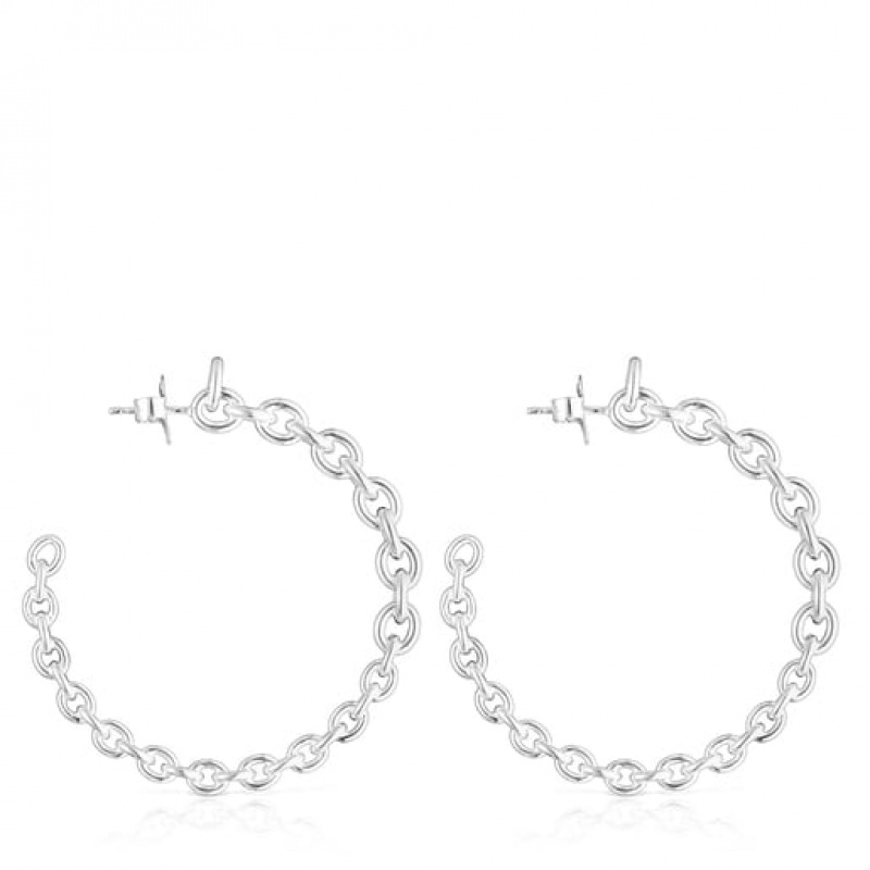 Tous Calin Hoop Women's Earrings Silver | IKW186354 | Usa