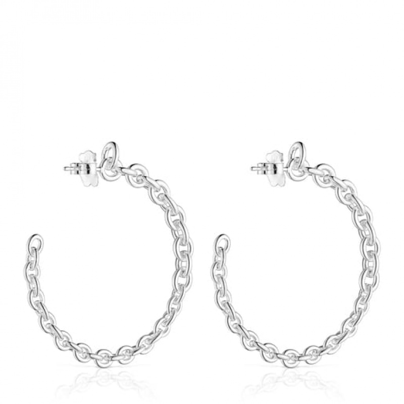 Tous Calin Hoop Women's Earrings Silver | IKW186354 | Usa