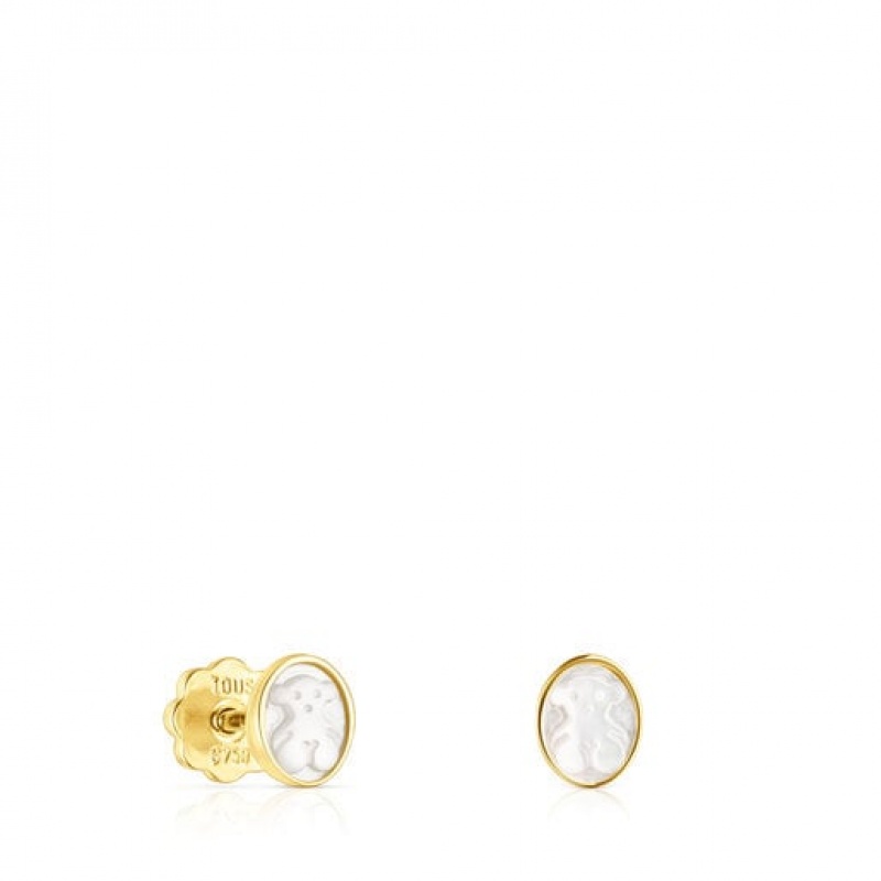 Tous Camee Small Women\'s Earrings 18k Gold | FHW807541 | Usa