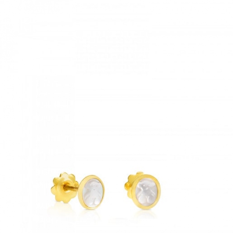 Tous Camee Small Women\'s Earrings 18k Gold | MZX972601 | Usa